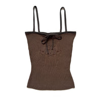 
              Angel99 Rib Knit Cami - Charcoal Brown
            