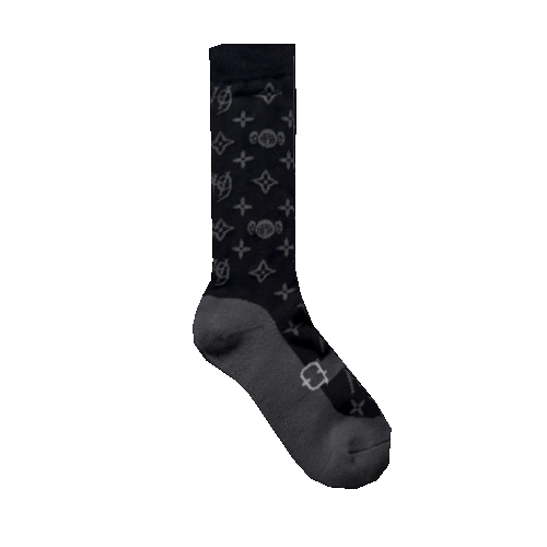 H99 ☆ Monogram ☆ Mary Jane Socks - Black