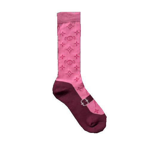 H99 ☆ Monogram ☆ Mary Jane Socks - Pink