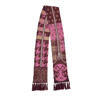 
              Mohair Zipper Scarf - Pink/Brown
            