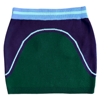 
              Happy Hole Knit Skirt - Green/Blue
            