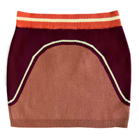 Happy Hole Knit Skirt - Brown/Orange