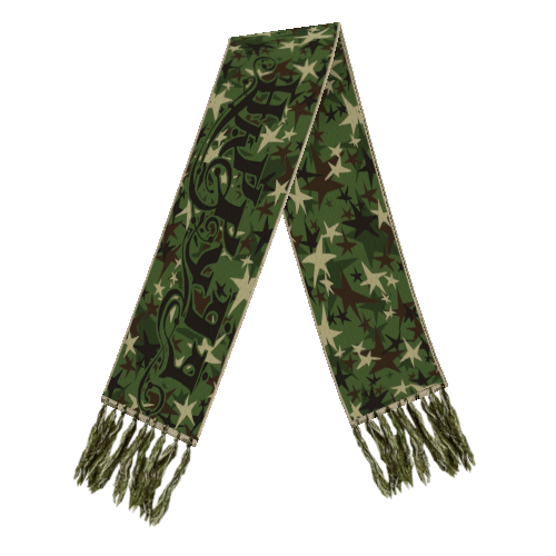 Star Camo Wool Scarf - Green
